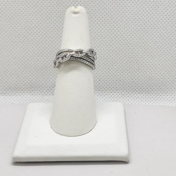 Brand New Sterling Silver 925 Crossover Ring - Picture 3 of 5